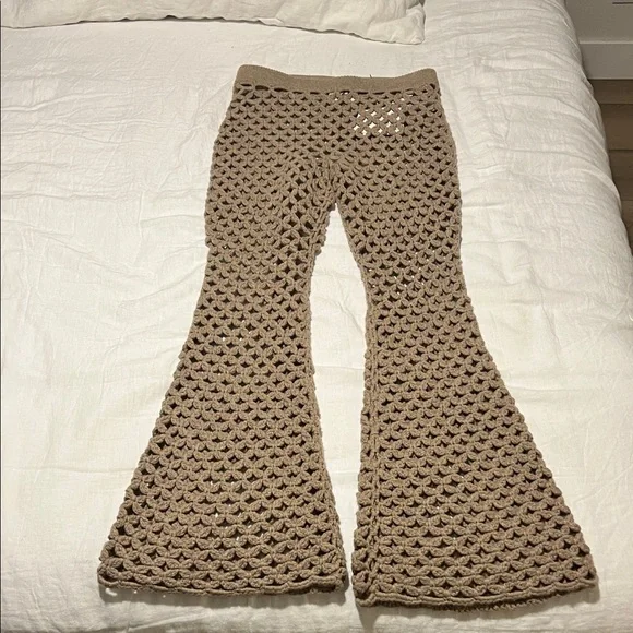 Marlene Birger Welira 100% Wool Crochet Pants Fallen Rock color. - Picture 6 of 12